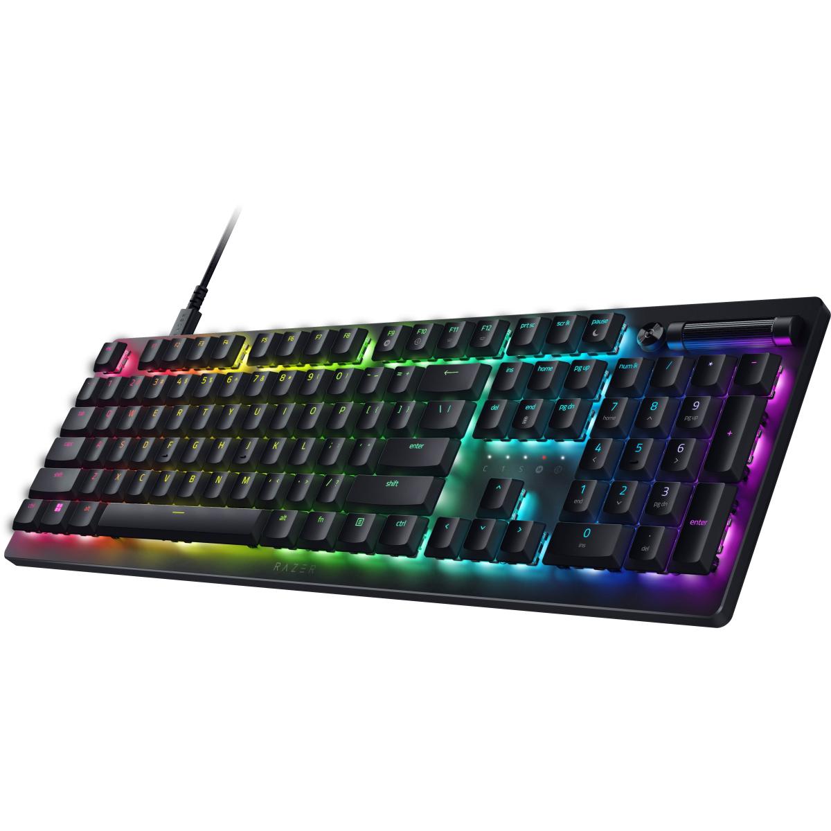 Razer Deathstalker V2 Low Profile Optical Switches Durable Keycaps & Aluminum Top Plate W/ Roller & Media Button Linear Red - CompuMe Razer Deathstalker V2 Low Profile Optical Switches Durable Keycaps & Aluminum Top Plate W/ Roller & Media Button Linear Red - CompuMe