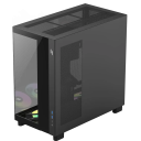 GameMax NEX C53 Black – Compact Panoramic ARGB Gaming Case, BTF Motherboard Support, 4×ARGB Fans, 410mm GPU Clearance