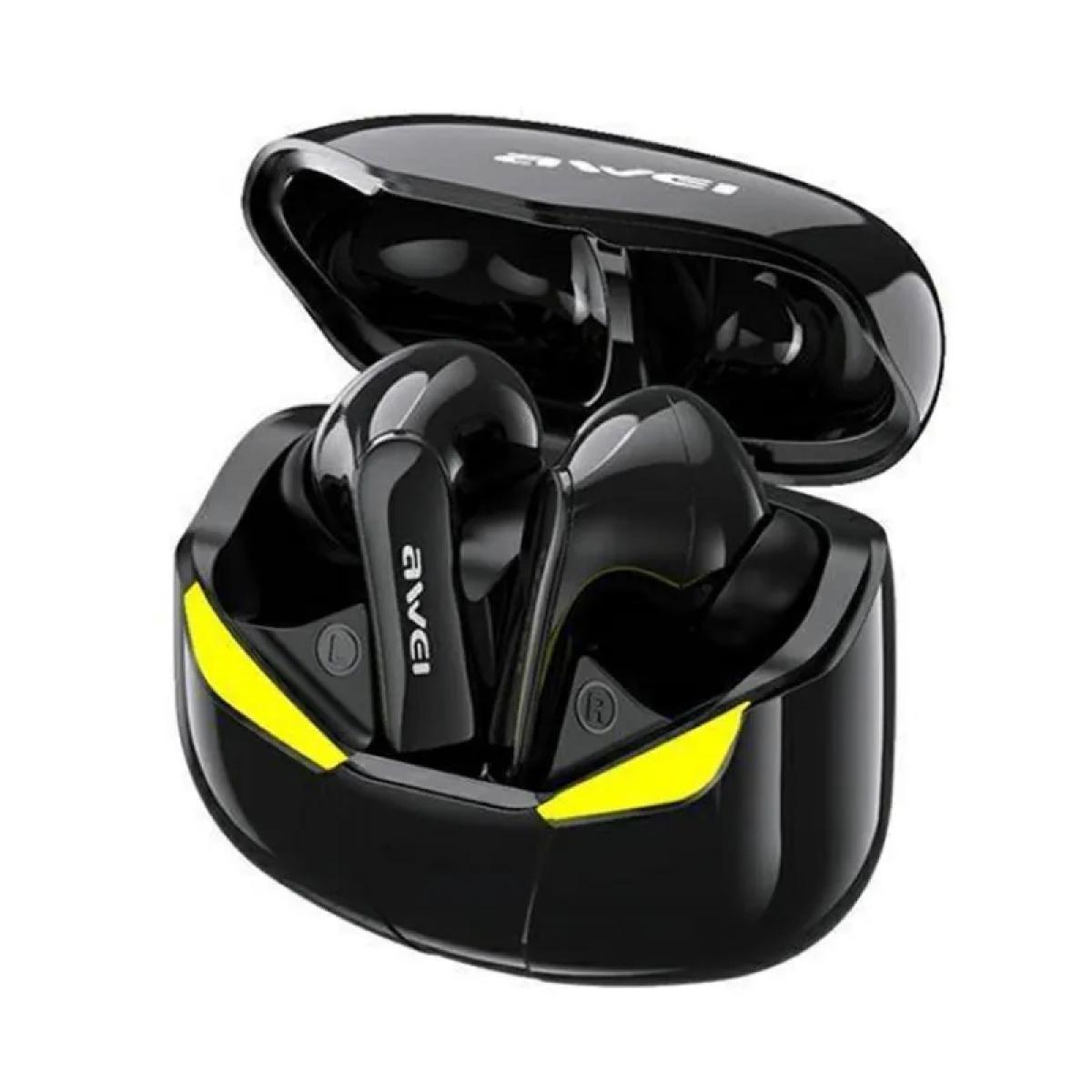 AWEI T35 Gaming Earbuds with Microphone, Wireless Bluetooth High Sensitivity Headphones with Game/Music Mode Breath Lights and 45 ms Ultra Low Latency | T35 Black | - CompuMe AWEI T35 Gaming Earbuds with Microphone, Wireless Bluetooth High Sensitivity Headphones with Game/Music Mode Breath Lights and 45 ms Ultra Low Latency | T35 Black | - CompuMe