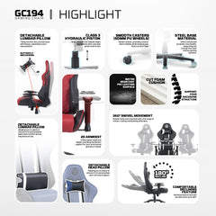 FANTECH GC194 GAMING CHAIR BLUE