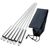 Long Stainless Steel Flat BBQ Skewer Set