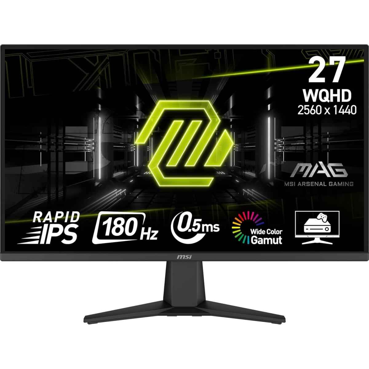 Msi Mag 275qf 27" Rapid Ips 2k 180hz 0.5ms Hdr Adaptive Sync W/ 2x Hdmi & Displayport Black