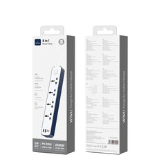 "WIWU Wi-S007 EU 8 in 1 20W GaN Power Strip 2C+2A+4AC 2M"