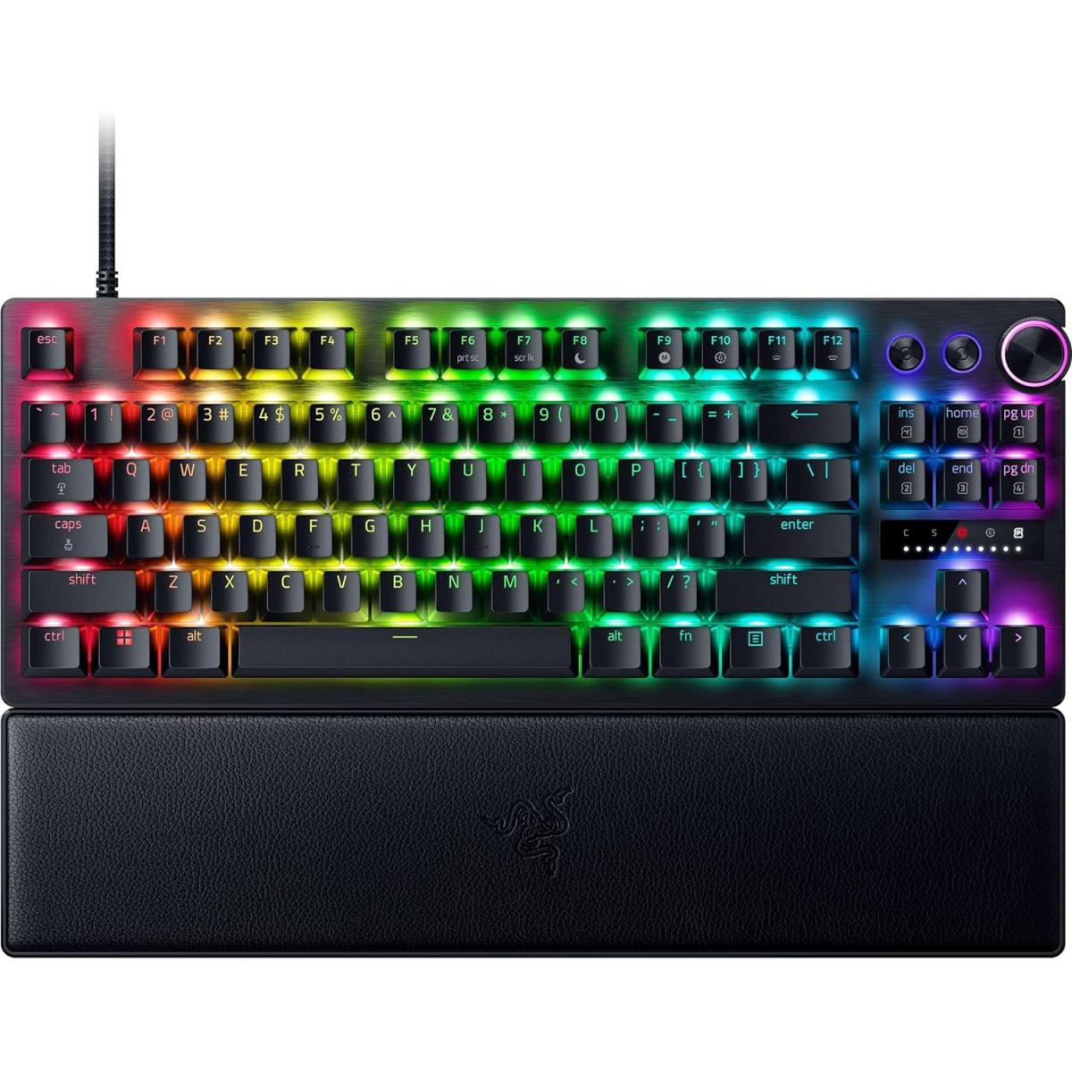 Razer Huntsman V3 Pro Tkl Esports Analog Optical Switches Rapid Trigger & Adjustable Auation Media Keys & Dial Doubleshot Pbt Keycaps Wrist Rest Black Razer Huntsman V3 Pro Tkl Esports Analog Optical Switches Rapid Trigger & Adjustable Auation Media Keys & Dial Doubleshot Pbt Keycaps Wrist Rest Black