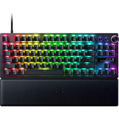 Razer Huntsman V3 Pro Tkl Esports Analog Optical Switches Rapid Trigger & Adjustable Auation Media Keys & Dial Doubleshot Pbt Keycaps Wrist Rest Black
