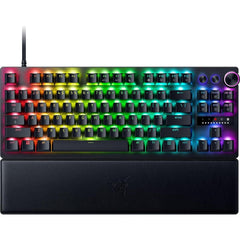 Razer Huntsman V3 Pro TKL Esports Analog Optical Switches Rapid Trigger & Adjustable Auation Media Keys & Dial Doubleshot PBT Keycaps Wrist Rest - Black