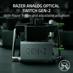 Razer Huntsman V3 Pro TKL Esports Analog Optical Switches Rapid Trigger & Adjustable Actuation Media Keys & Dial Doubleshot PBT Keycaps Wrist Rest - White