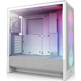 NZXT H5 Flow RGB (2024) Mid Tower ATX Tempered Glass Airflow Gaming Case w/ Pre-installed Single Frame F360 RGB Core + 1xF120Q & USB Type-C Port - White | CC-H52FW-R1 |