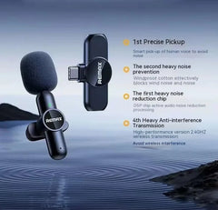 REMAX K10 RYUSIC SERIES TYPE C LIVE STREAM DUAL LAVALIER WIRELESS MICROPHONE