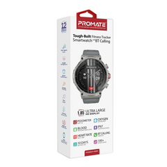Promate Tough-Built Fitness Tracker Smart watch with BT Calling - Silver