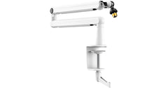 Fifine BM88W Low-profile Microphone Arm Stand With Cable Channeling, Handling Max 1.5kg Mics For Streaming, Podcasting (White)