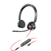 Poly Blackwire 3325 Stereo Microsoft Teams Certified USB-C Headset +3.5mm Plug +USB-C/A Adapter
