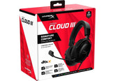 HyperX Cloud III - Gaming Headset 7.1 Virtual Surround Sound for PC / PS4 / Mac / Mobile (Black) - NEW 2023