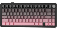 ATTACK SHARK X85 Wireless Mechanical Gaming Keyboard with Knob,Hot Swap,BT/2.4GHz/USB-C,Side Print PBT Keycaps,Gasket,RGB,Coiled Cable,Linear White Jade Switch for Win/PC/MAC, (BlackBerry)