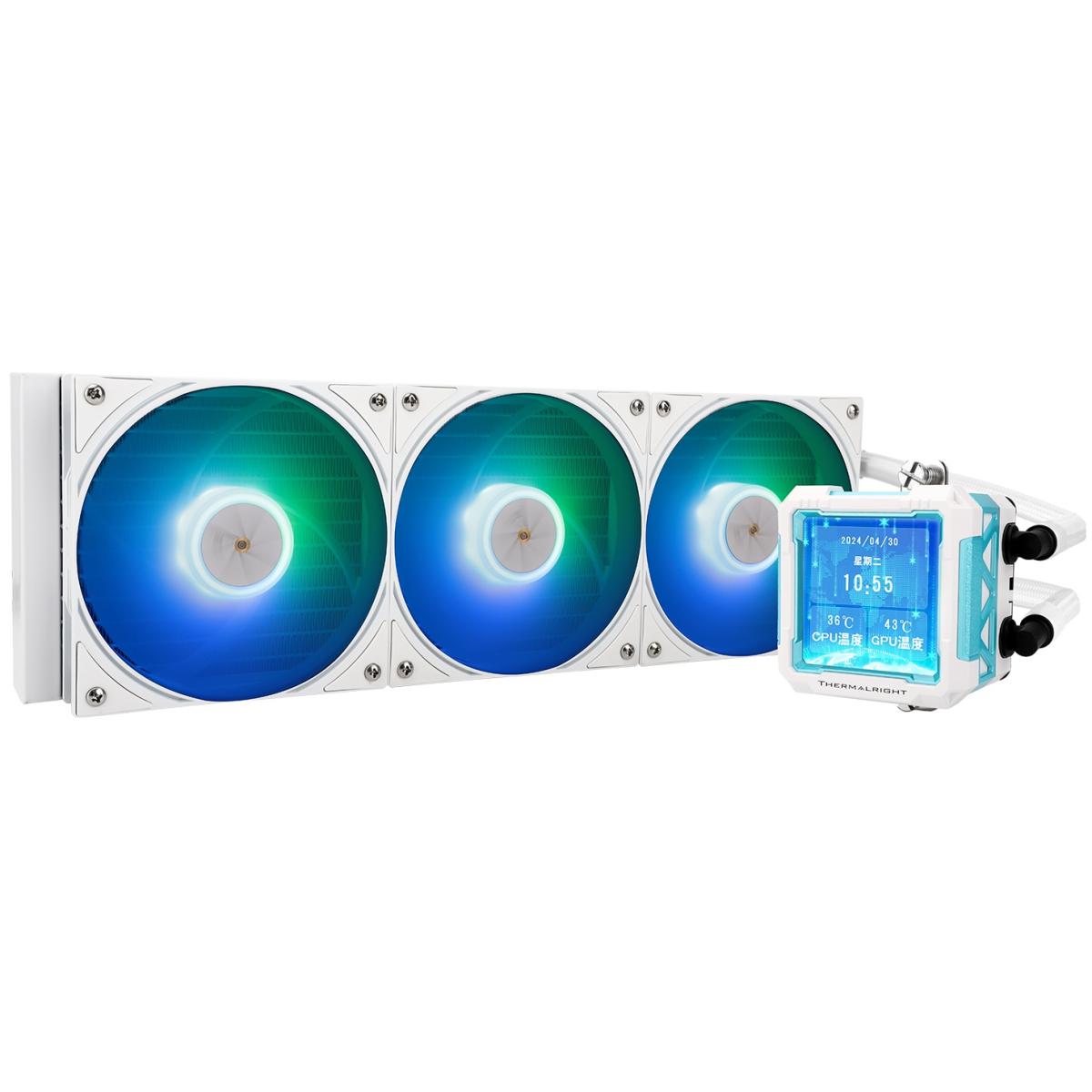Thermalright Frozen Warframe PRO 360 WHITE ARGB CPU Liquid Cooler w/ 2.7" IPS LCD Display For Pictures, GIF Animations, High Performance AIO w/ 3x TL-P12W-S Fans | Frozen Warframe PRO 360 WHITE ARGB | - CompuMe Thermalright Frozen Warframe PRO 360 WHITE ARGB CPU Liquid Cooler w/ 2.7" IPS LCD Display For Pictures, GIF Animations, High Performance AIO w/ 3x TL-P12W-S Fans | Frozen Warframe PRO 360 WHITE ARGB | - CompuMe