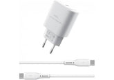 WIWU Wi-G008 30W Essen Series GaN Tech PD Fast Charging Adapter with Type-C to Type, White - 18 Month Warranty