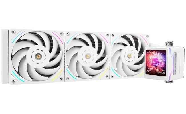 Thermalright Elite Vision 360 WHITE ARGB CPU Liquid Cooler w/ 2.7" IPS LCD Display, High Performance AIO w/ 3x TL-K12W