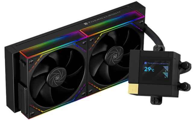 Thermalright Core Matrix 240 Vision ARGB BLACK CPU Liquid Cooler w/ 2" LCD Display (320 × 240) for system info, images, GIFs, and animations, High Performance AIO TL-M12Q