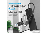 Vention 5‑in‑1 USB Hub – 4× USB 3.0 Expansion, Dual USB‑C/USB‑A Interface, 5Gbps Fast Sync, Compact Portable Design