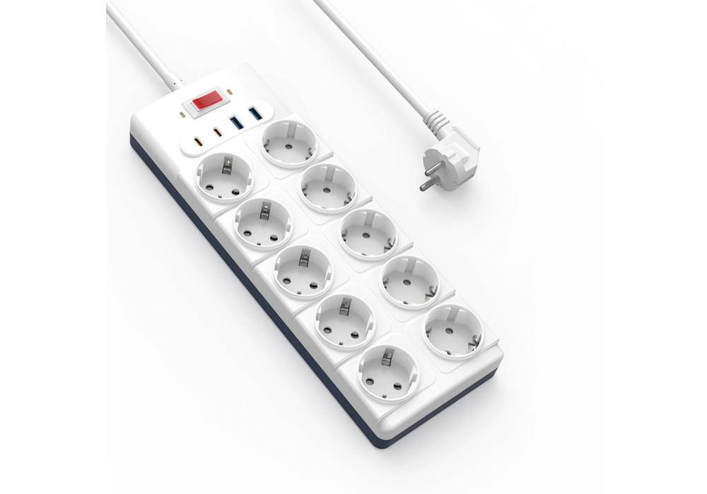 WiWU Wi-S008 PS1042 , 14 in 1, 20W, 10 Sockets + 2 USB, 2 Type C - EU
