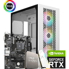 AMD RYZEN 7 5800X -- RTX 4060 8GB -- 16GB RAM - Black & White Gaming Setup - GAMING Setup -