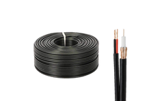 Coaxial Rg58 Cable Black 300m With Power Cable