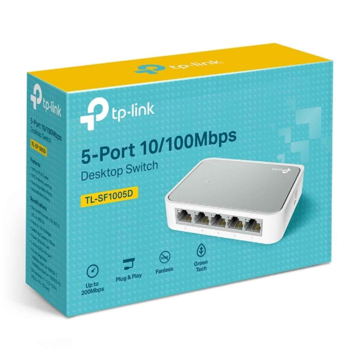 Tp Link Tl Sf1005d 5 Port 10/100 Mbps Fast Ethernet Switch Desktop Ethernet Splitter Ethernet Hub Plug & Play Fanless Quiet Desktop Design Green Technology Unmanaged