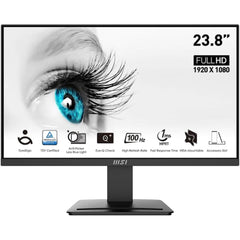 MSI PRO MP2412 24" Full HD 100Hz Less Blue Light PRO VESA Mountable Accessory Slot Design Tilt-Adjustable HDMI & DP - Black