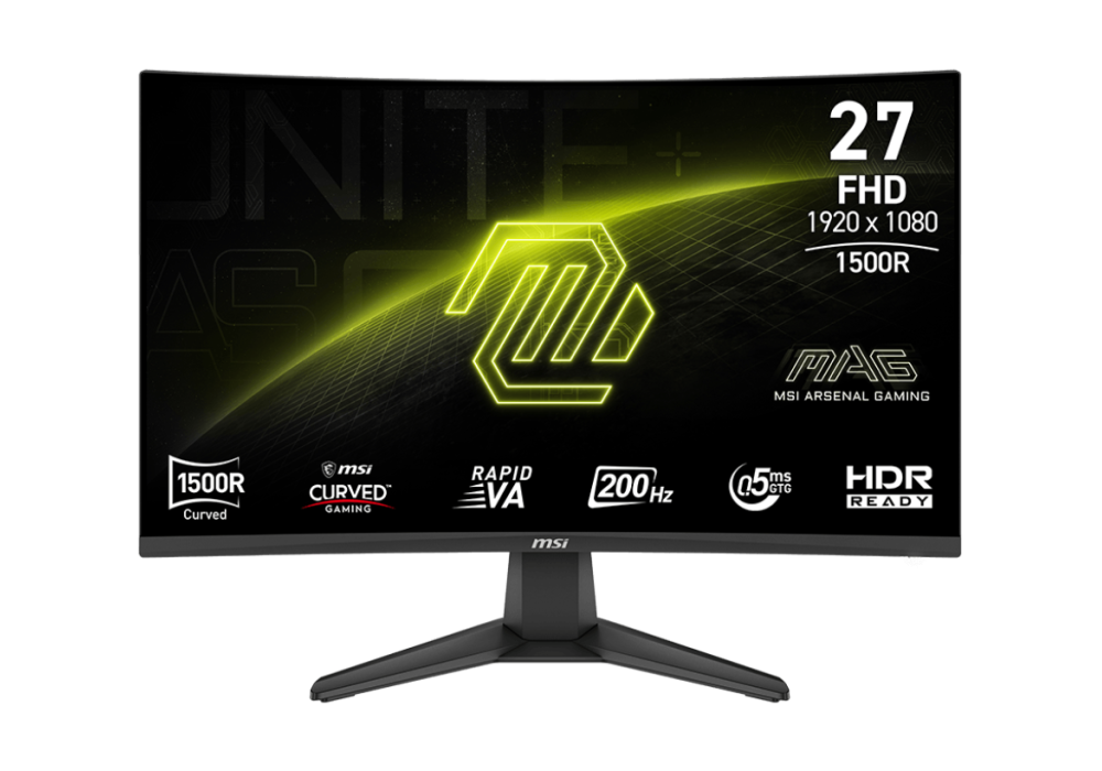 Gaming Monitor MSI MAG 276CF E20, Curve 1500R 27" FHD, 200 Hz, 0.5ms Rapid VA, HDR Ready, AMD FreeSync™, Black / 3 Years Warranty