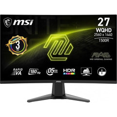 Msi Mag 27cq6f 27" Curved 1500r Va Rapid Qhd 2k 180hz 0.5ms Hdr Ready Frameless Night Vision Less Blue Light W/ 2 X Hdmi & Displayport Black