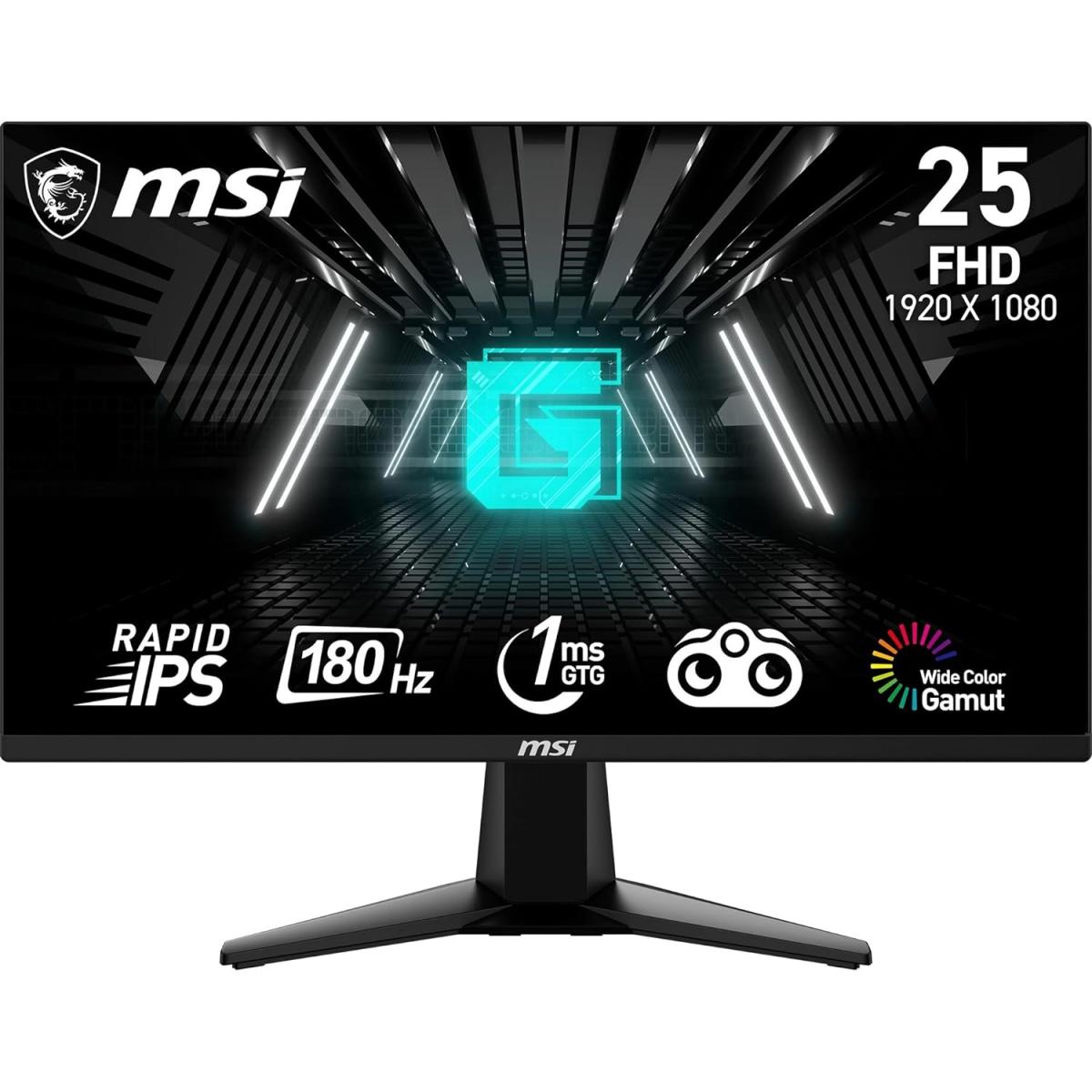Msi G255f 25" Rapid Ips Full Hd 1ms 180hz Frameless Night Vision Amd Freesync W/ 2x Hdmi & Displayport Interface Black