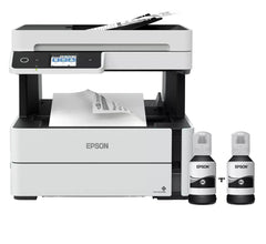 Epson Eco Tank Printer, Black & White, Print, Copy, Scan & Fax Wifi Direct, Ethernet Connectivity, White - C11CG92404BY