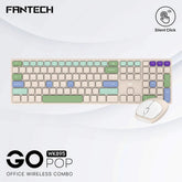 Fantech GO POP WK895 Kit Office Combo 2in1 Wireless Dual Mode (2.4GHz & BT), Silent Switches & Multimedia Function Keys (Beige) For Mac & Win | Fantech GO POP WK895 | - CompuMe