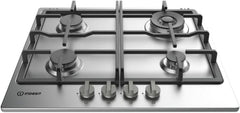 Indesit Built in Hob, 60Cm, Cast Iron, Full Safety, Stainless Steel - THP 641 W IX
