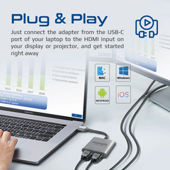 Promate MediaLink-H2 USB-C to Dual HDMI Adapter 4K HDR Thunderbolt 4