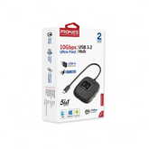 Promate SnapHub-4 4-in-1 USB 3.2 Hub – 4 USB-A Ports, Black