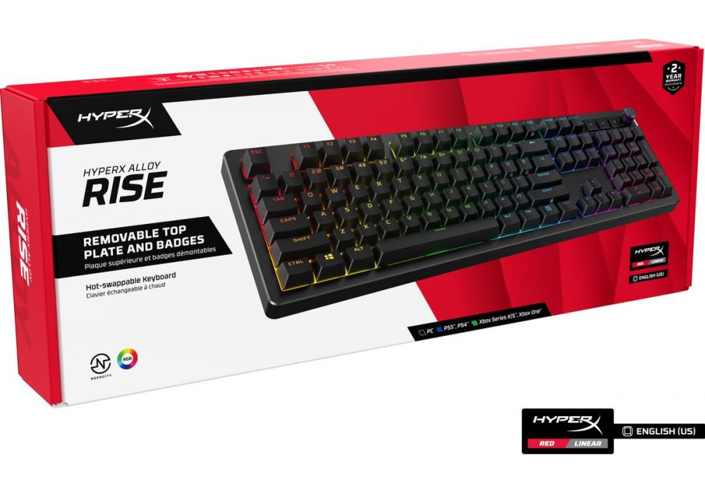 HyperX Alloy Rise - Ultra-Customizable Mechanical RGB Gaming Full Keyboards, Detachable Cable, Dedicated Media Controls, Ambient light sensor Up-to 10 keyboard profiles HyperX Alloy Rise - Ultra-Customizable Mechanical RGB Gaming Full Keyboards, Detachable Cable, Dedicated Media Controls, Ambient light sensor Up-to 10 keyboard profiles