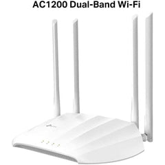 Tp Link Tl Wa1201 Ac1200 Wireless Gigabit Access Point Desktop Wi Fi Bridge Mu Mimo & Beamforming Supports Multi Ssid/client/range Extender Mode 4 Fixed Antennas Passive Poe