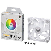 Asus Tuf Gaming Tf120 Argb Fan 3pin Leds Blade 120mm Pwm Control For Computer Case & Liquid Radiator White - CompuMe