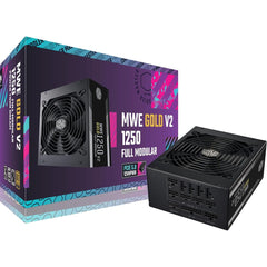 Cooler Master Mwe Gold 1250 V2 Atx3.0 Fully Modular 1250w 80+ Gold Quiet 140mm Fdb Fan 2 Eps Conneors High Temperature Resilience