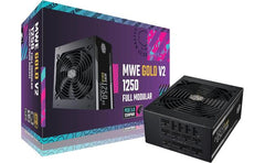 Cooler Master Mwe Gold 1250 V2 Atx3.0 Fully Modular 1250w 80+ Gold Quiet 140mm Fdb Fan 2 Eps Conneors High Temperature Resilience