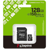 Kingston Sdcs3/128gb Canvas Sele Plus Microsdxc Card Up To 150mb/s A1 Class 10 Uhs I With Adapter
