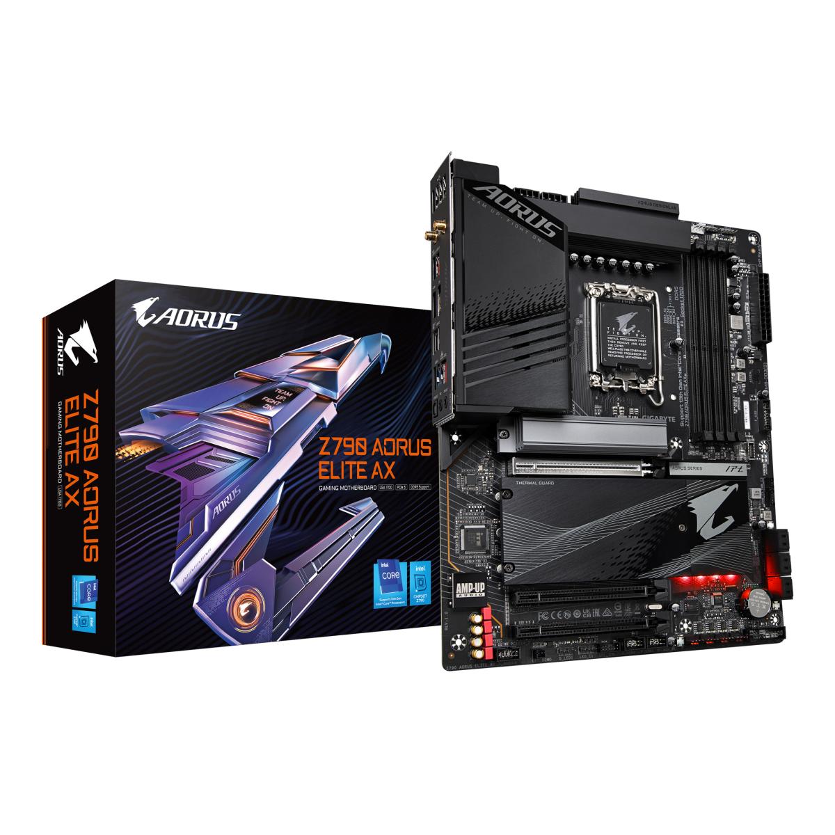 GIGABYTE Z790 AORUS ELITE AX (WiFi 6E) , Intel 13th 12th Series, LGA 1700/DDR5/PCIe 5.0/4xM.2 - ATX Gaming MotherBoard | GIGABYTE Z790 AORUS ELITE AX | - CompuMe GIGABYTE Z790 AORUS ELITE AX (WiFi 6E) , Intel 13th 12th Series, LGA 1700/DDR5/PCIe 5.0/4xM.2 - ATX Gaming MotherBoard | GIGABYTE Z790 AORUS ELITE AX | - CompuMe