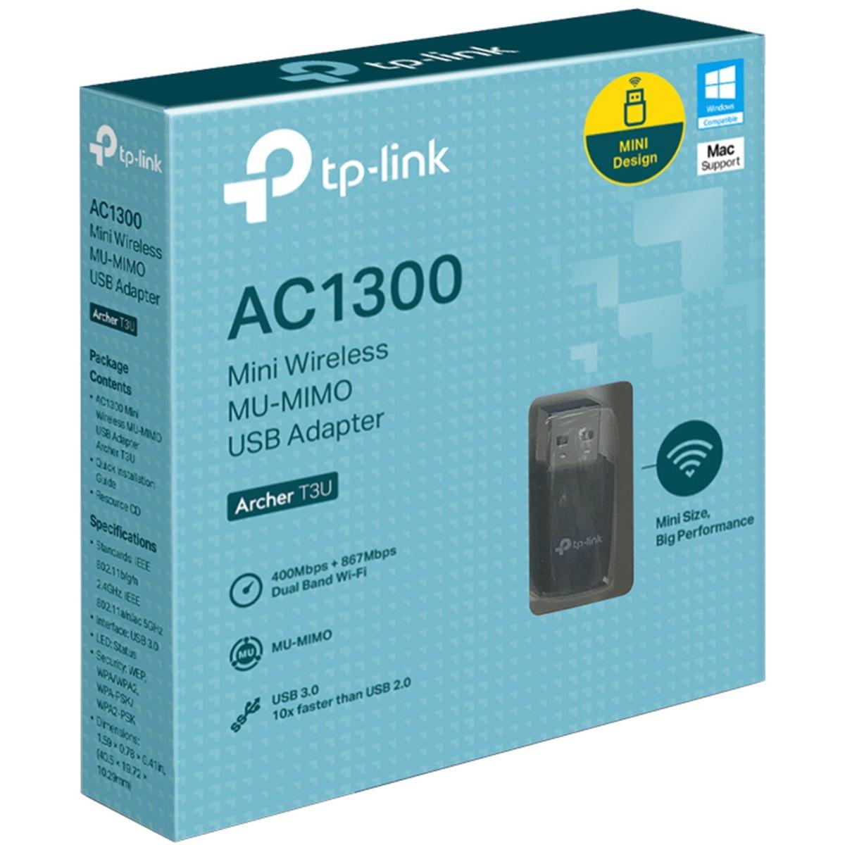 Tp Link Archer T3u Ac1300 Usb 3.0 Dual Band 5 Ghz Wireless Dongle - CompuMe