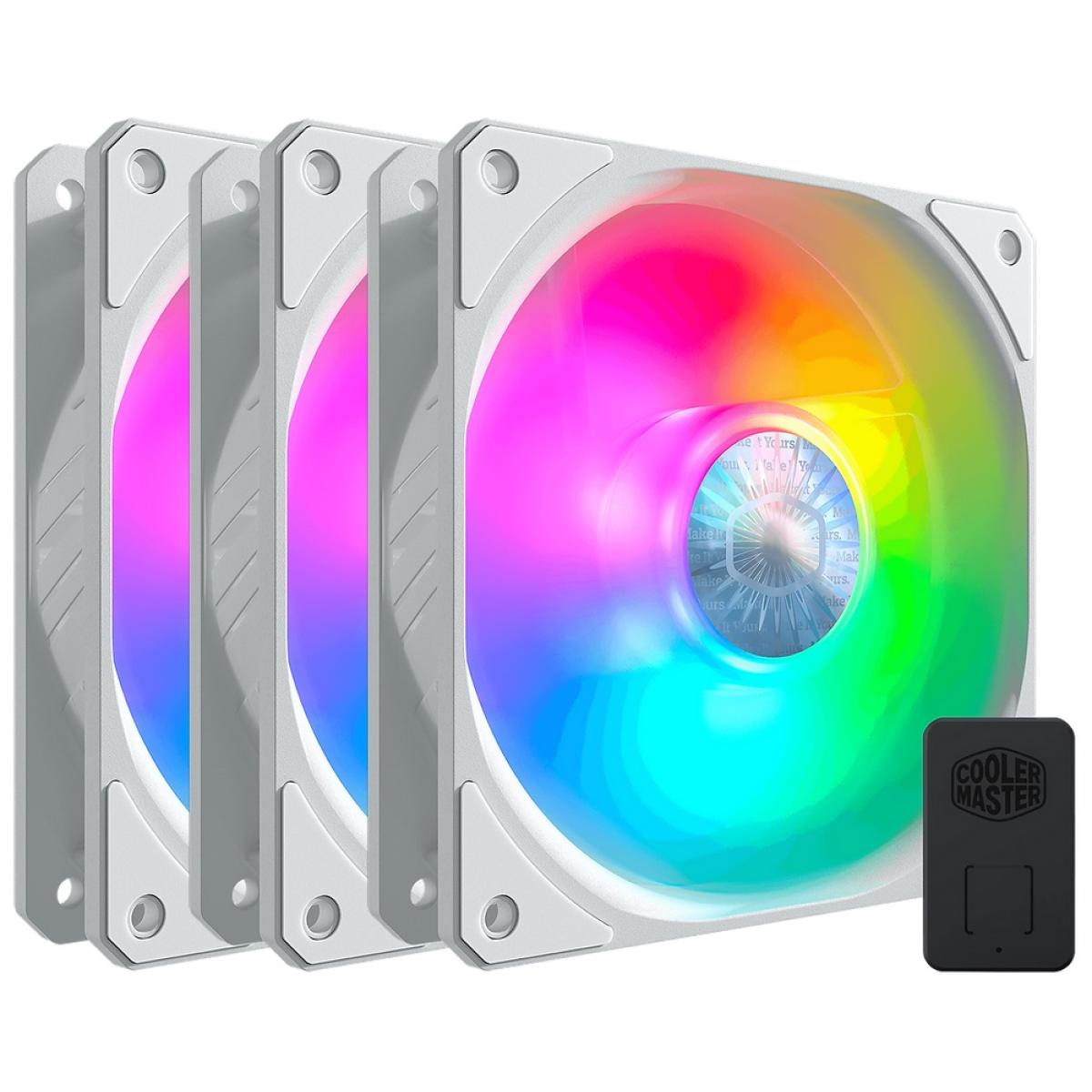 Cooler Master SickleFlow 120 ARGB White Edition 3 IN 1 High-Performance Fans With Controller New Frame With Updated Lighting  - MFX-B2DW-183PA-R1 - - CompuMe
