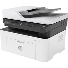 HP Laser MFP M137FNW Black and White Laser Multifunction 4-In-One Wireless & Network Printer (Print, Scan, Copy, Fax) With Auto Feeder - White | 4ZB84A | - CompuMe