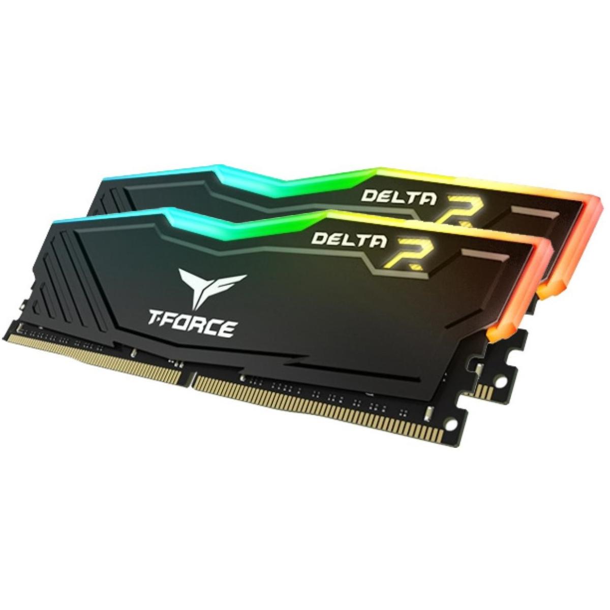 TEAMGROUP T-Force Delta RGB 16GB Kit (2x8) 3600MHz CL18 DDR4 Desktop Memory - Black | TF3D416G3600HC18JDC01 | - CompuMe