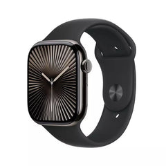 Apple Watch Series 10 GPS 42Mm, Jet Black Aluminium Case with Black Sport Band, S/M - MWWE3QA