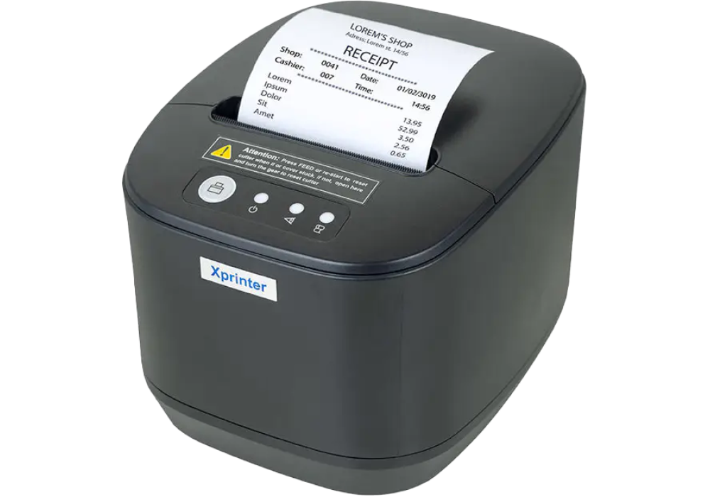 Xprinter XP-Q833L - 80mm Direct Thermal Receipt Printer, 230/260mm/s High-Speed Printing, ESC/POS Compatible, USB + LAN Interfaces