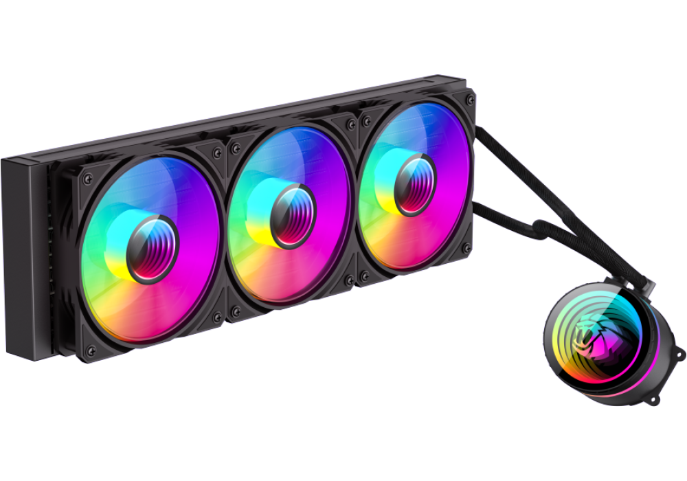 GameMax IceBurg 360 Infinity Black – 360mm ARGB AIO Liquid CPU Cooler, 300W TDP, Leak‑Proof Design, Multi‑Platform Support